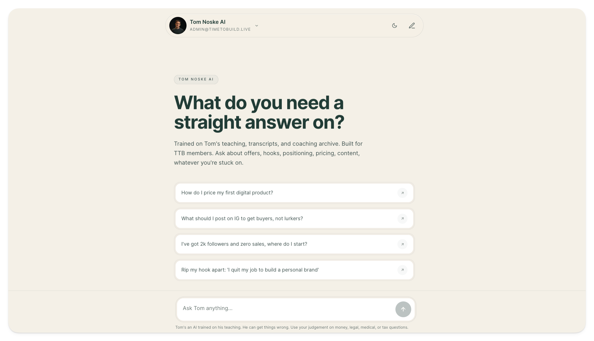 Tom Noske AI chat: what do you need a straight answer on?